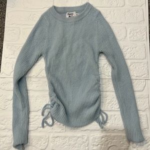 Princess Polly Blue Nylon Scrunched Top